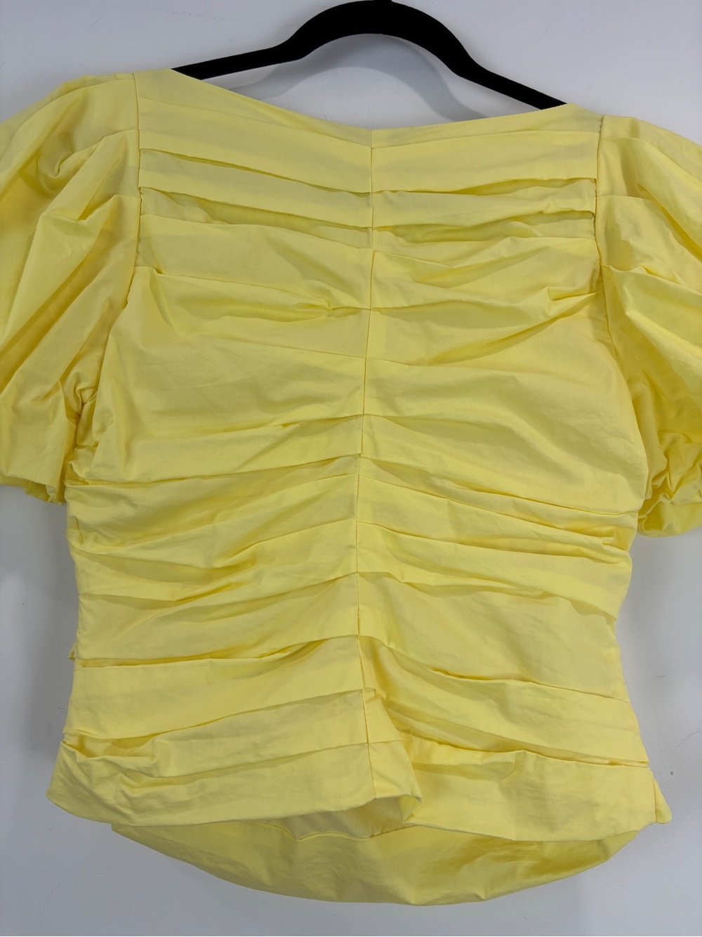 Endless Rose Yellow Ruched Puff Sleeve Blouse Romantic Coquette M Feminine Top - Picture 9 of 15